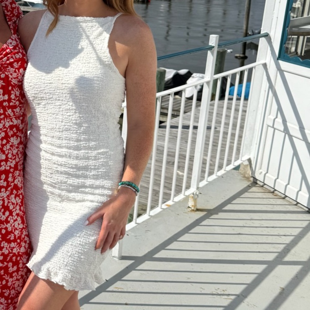 Chic White Textured Maxi Dress